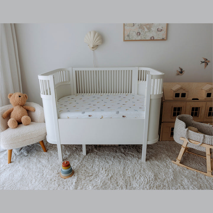 Cotton Jersey Crib Sheets Blue/Animal