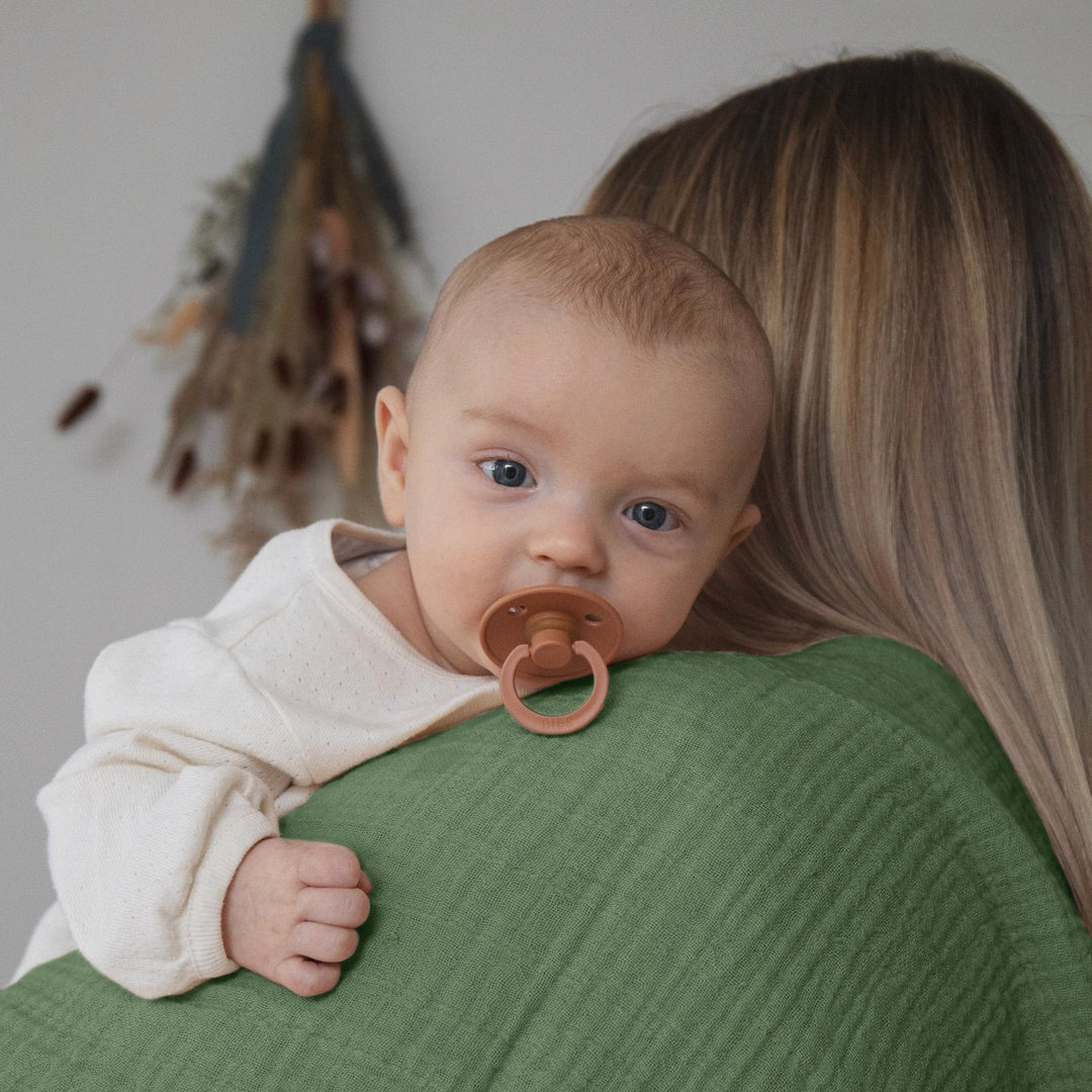 Muslin Swaddle Blankets Unisex Green/Light Green 2 Pack