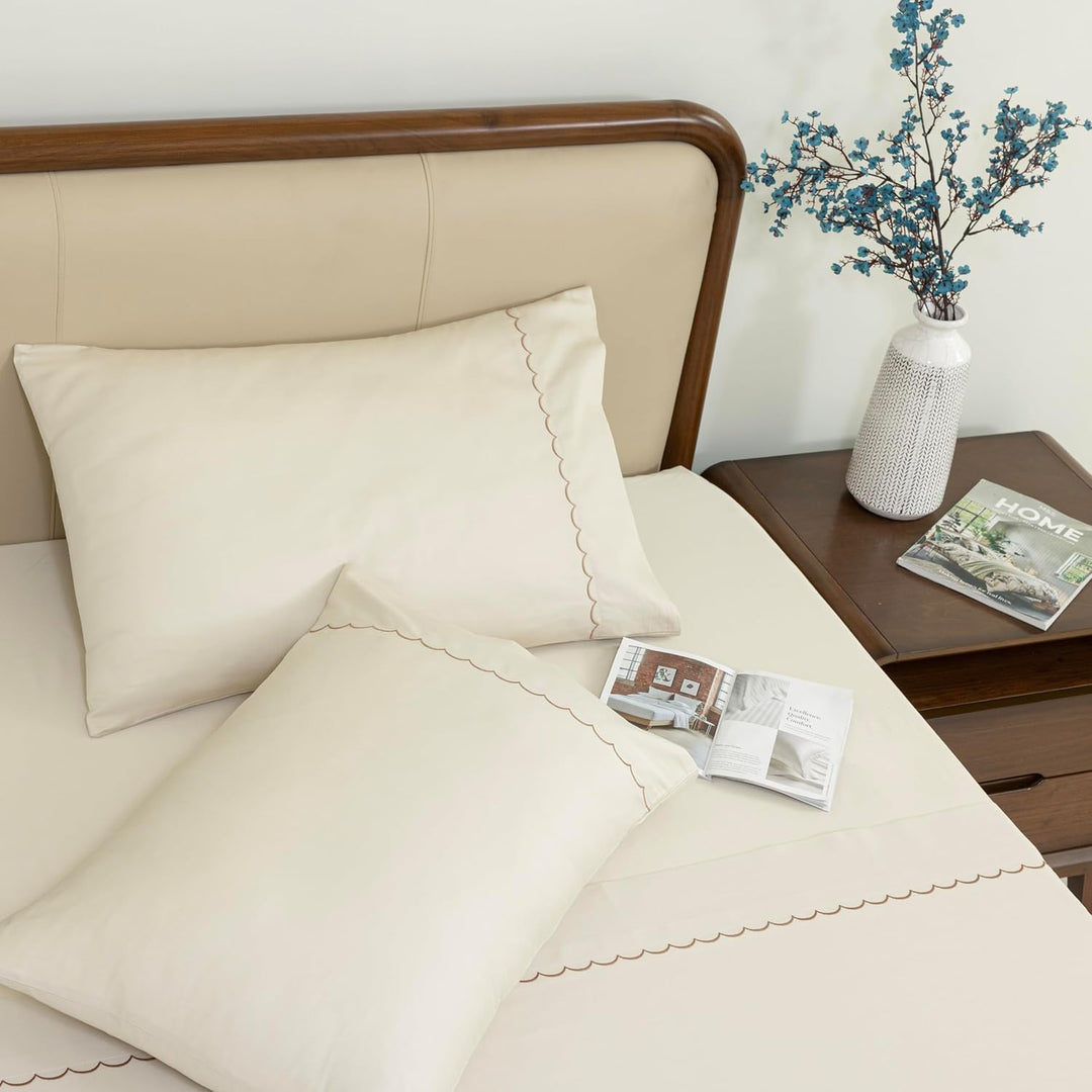100% Cotton Sheets Set (Ivory)