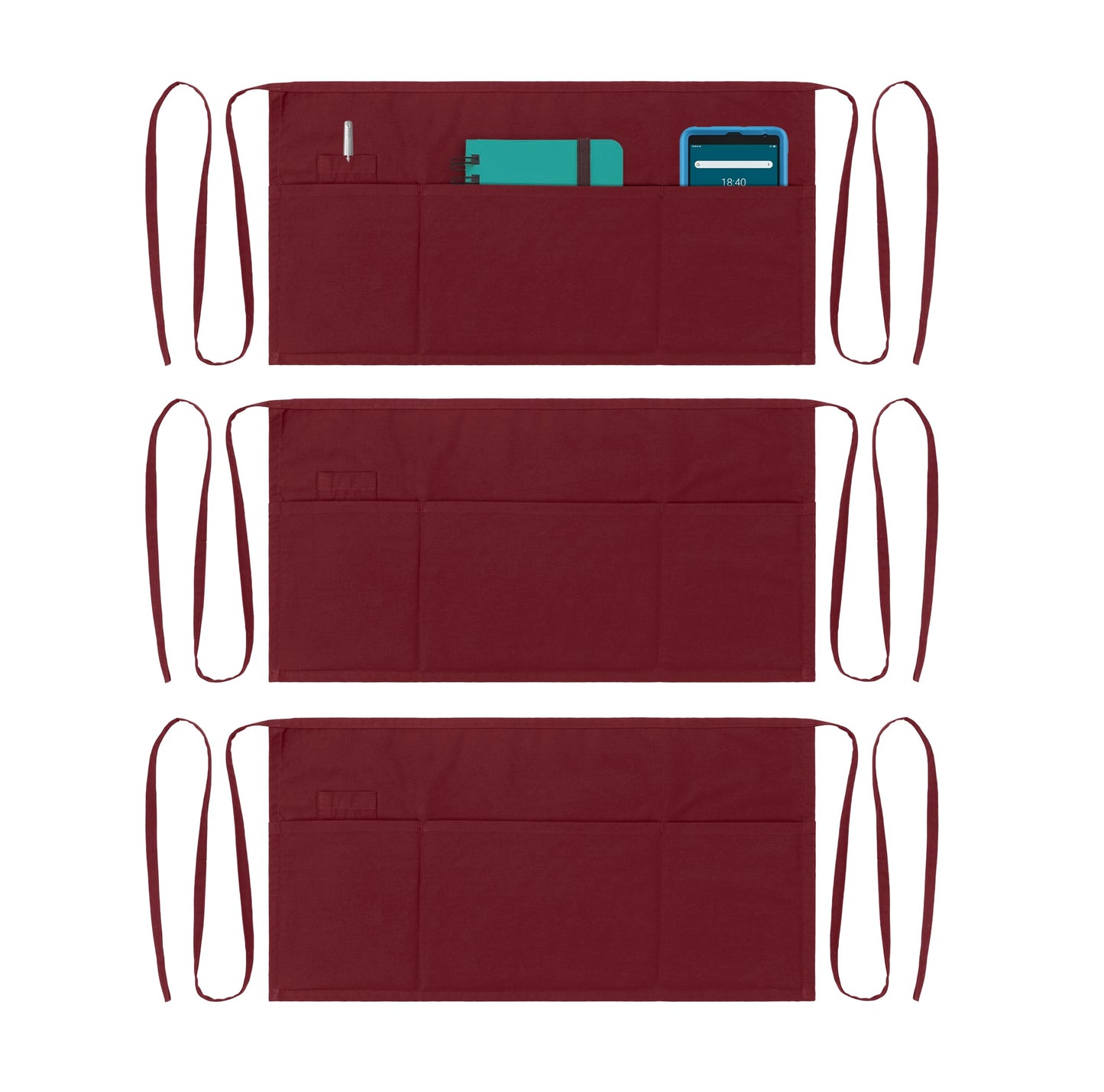 Half Waist Apron Maroon