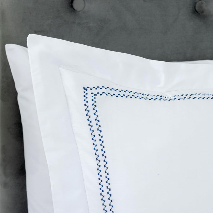 T-300 Cotton Sateen Embroidered Duvet Cover Set (Blue)