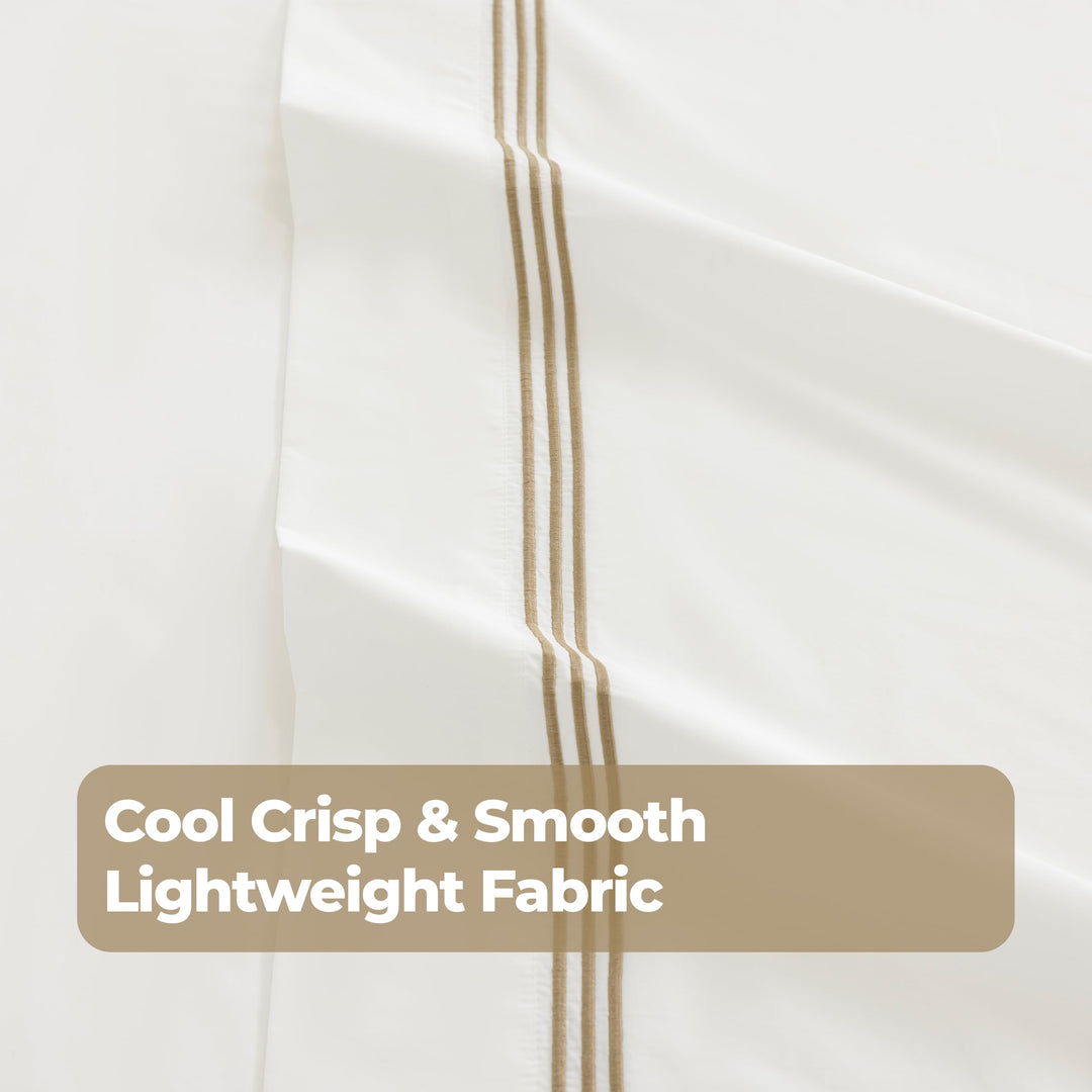 Cotton Percale Sheets Set (Brown)