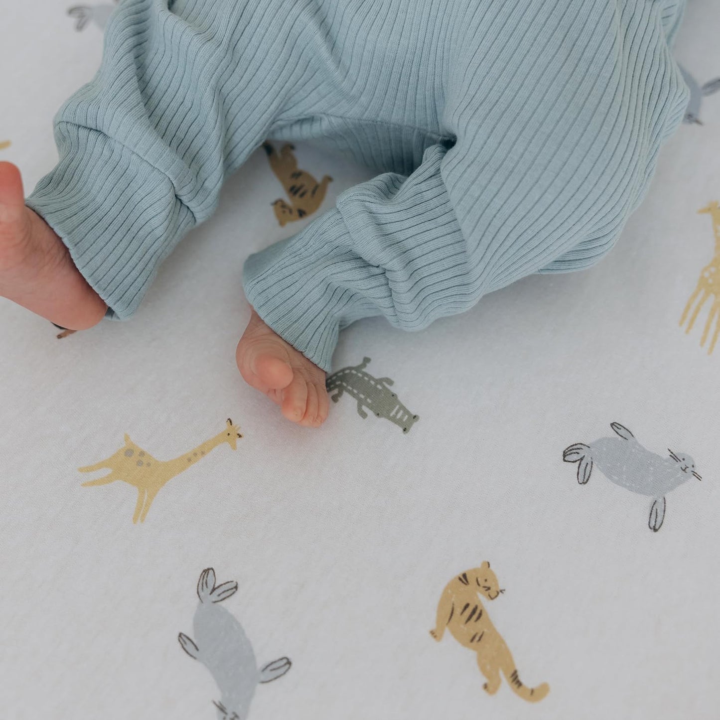 Crib Sheets for Unisex,2 Pack,100% Cotton Jersey Standard Crib Sheets | Blue / Animals
