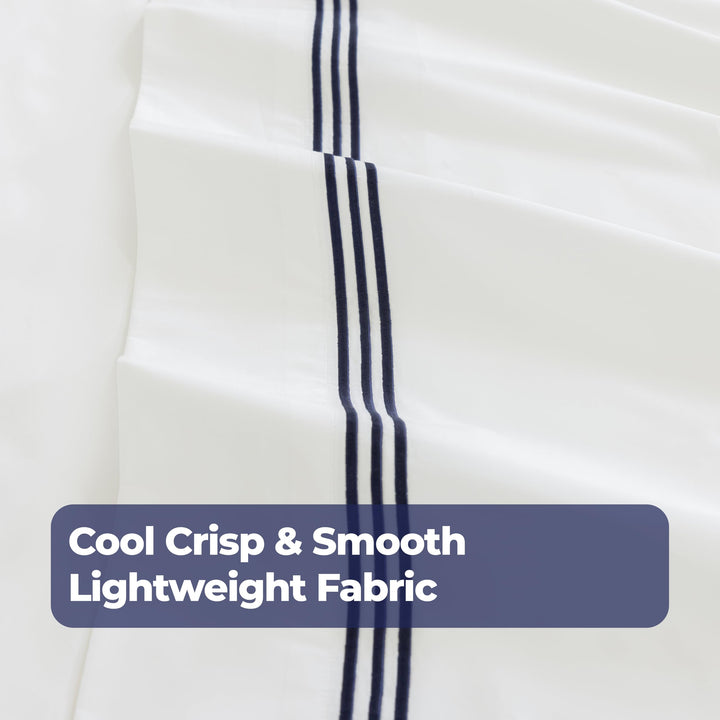 Cotton Percale Sheets Set (Blue)