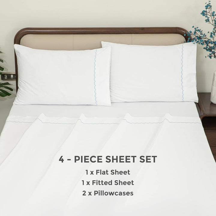 100% Cotton Sheets Set (Sky Blue)