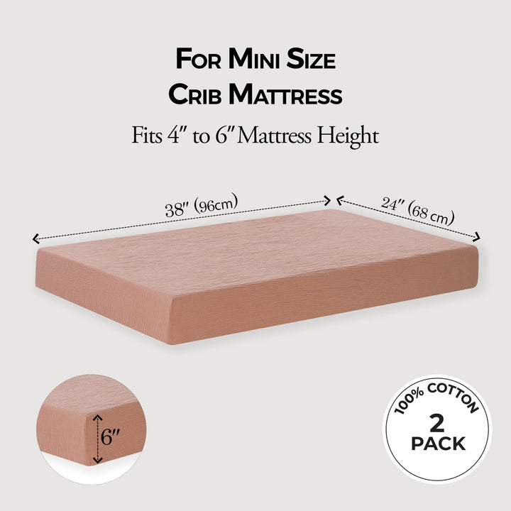 Muslin Crib Sheets Unisex Rose/Pink (Mini)