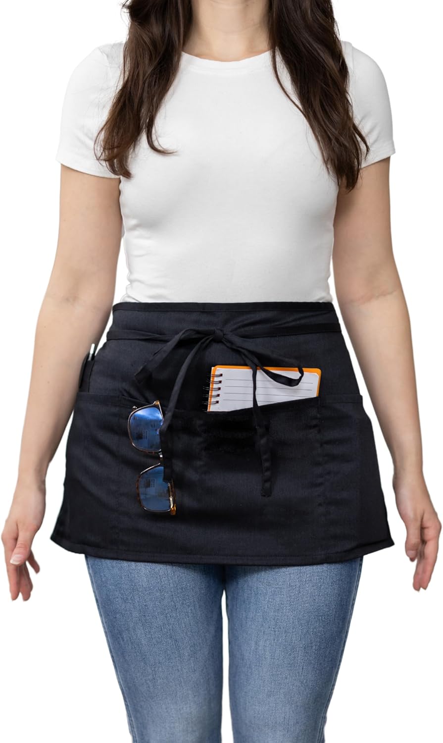 Server, Waist Aprons with 3 Pockets (Black)