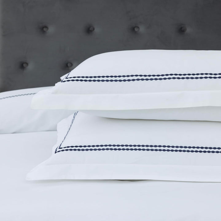 T200 Cotton Embroidered Duvet Covers Set (Blue)