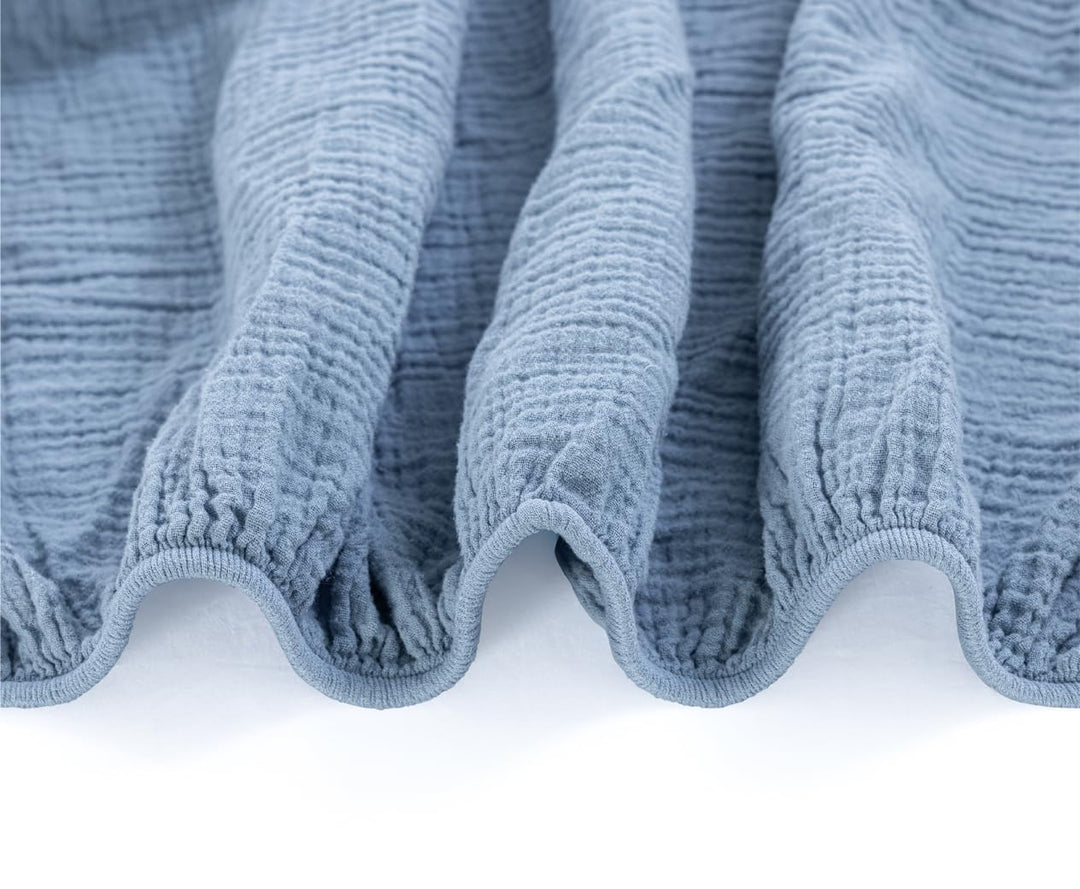 Muslin Crib Sheets Unisex Blue/Light Blue (Mini)
