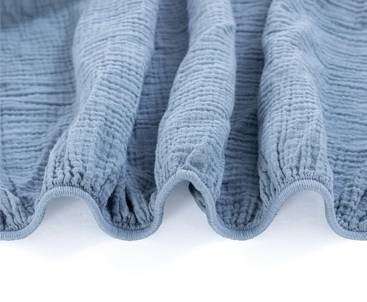 Muslin Crib Sheets Unisex Blue/Light Blue (Mini)