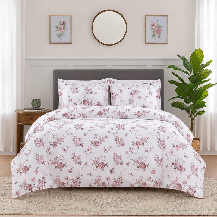 Microfiber Duvet Cover Set (Dusty Floral)