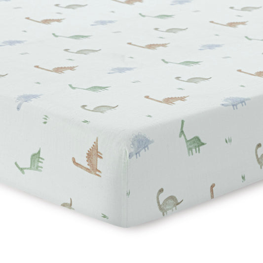 Standard Muslin Crib Sheet, 1-Pack, 100% Cotton For Unisex| DIno
