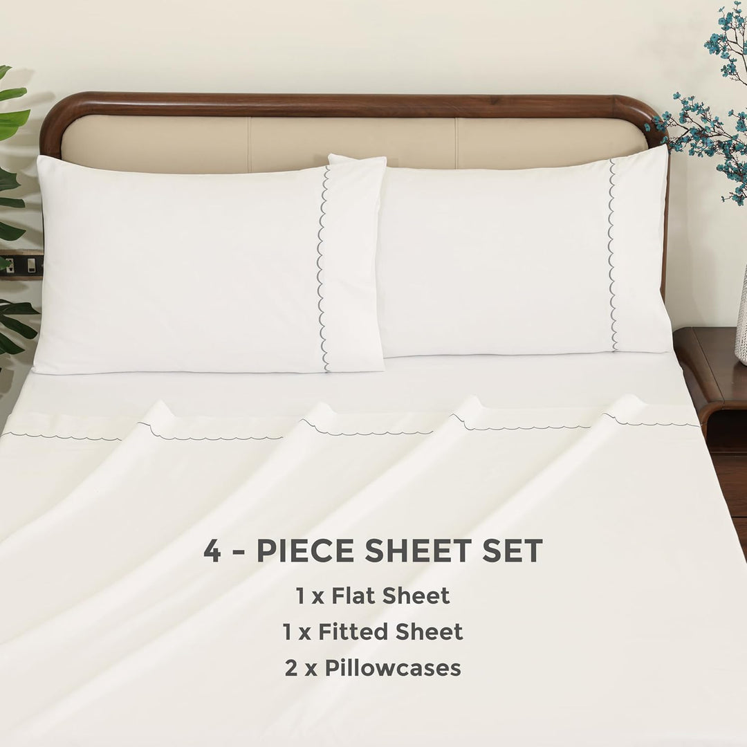 100% Cotton Sheets Set (Gray)