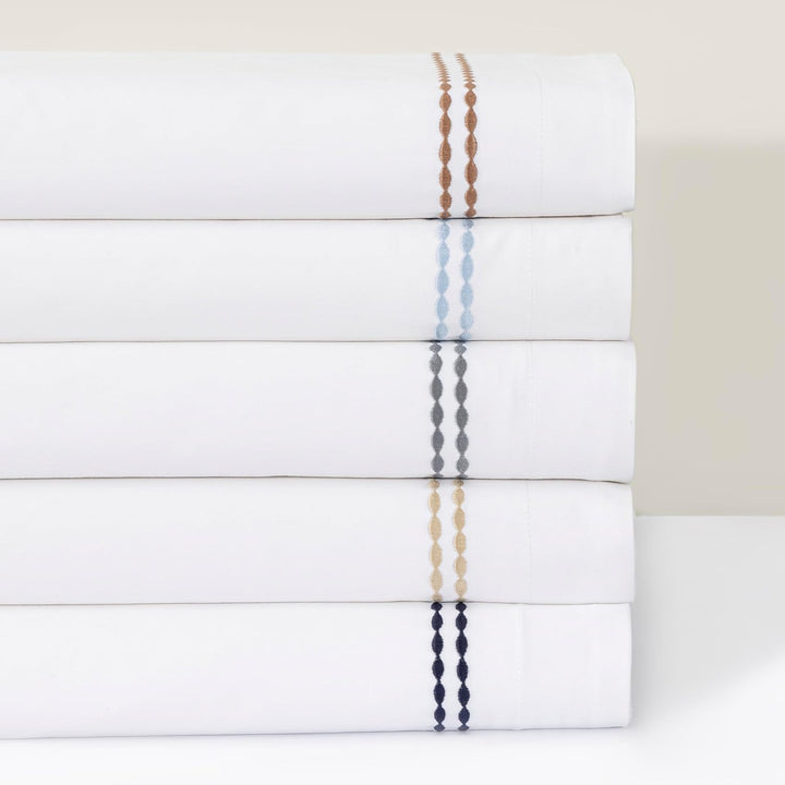 T200 Cotton Embroidered Duvet Covers Set (Sky Blue)