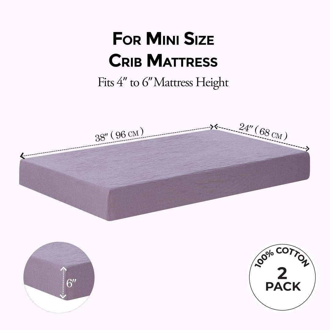 Muslin Crib Sheets Unisex Purple/Pink (Mini)