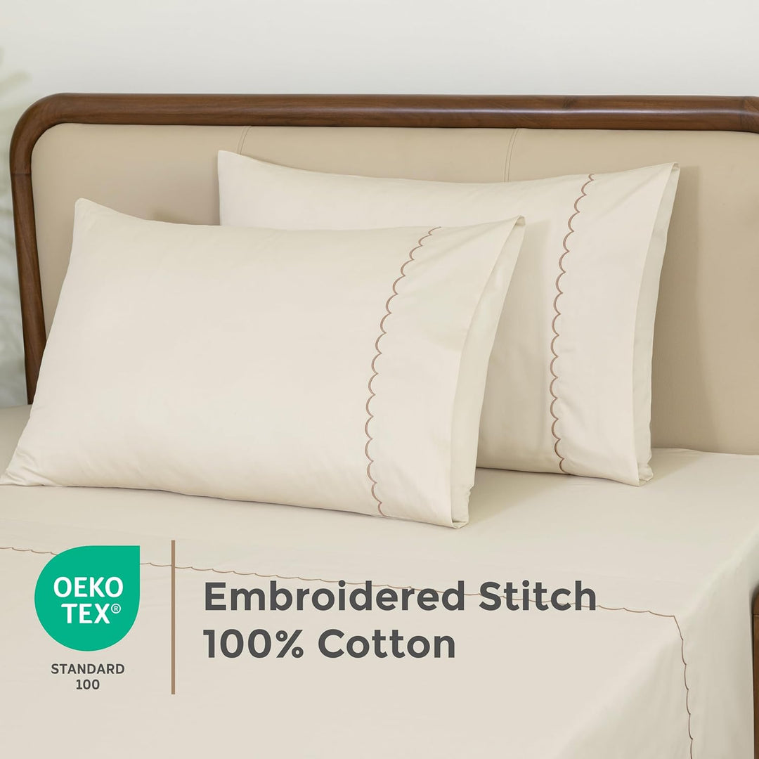 100% Cotton Sheets Set (Ivory)