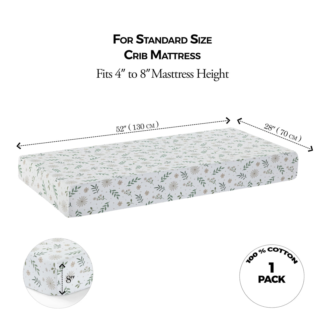 Muslin Crib Sheets Unisex Flowers (Standard)