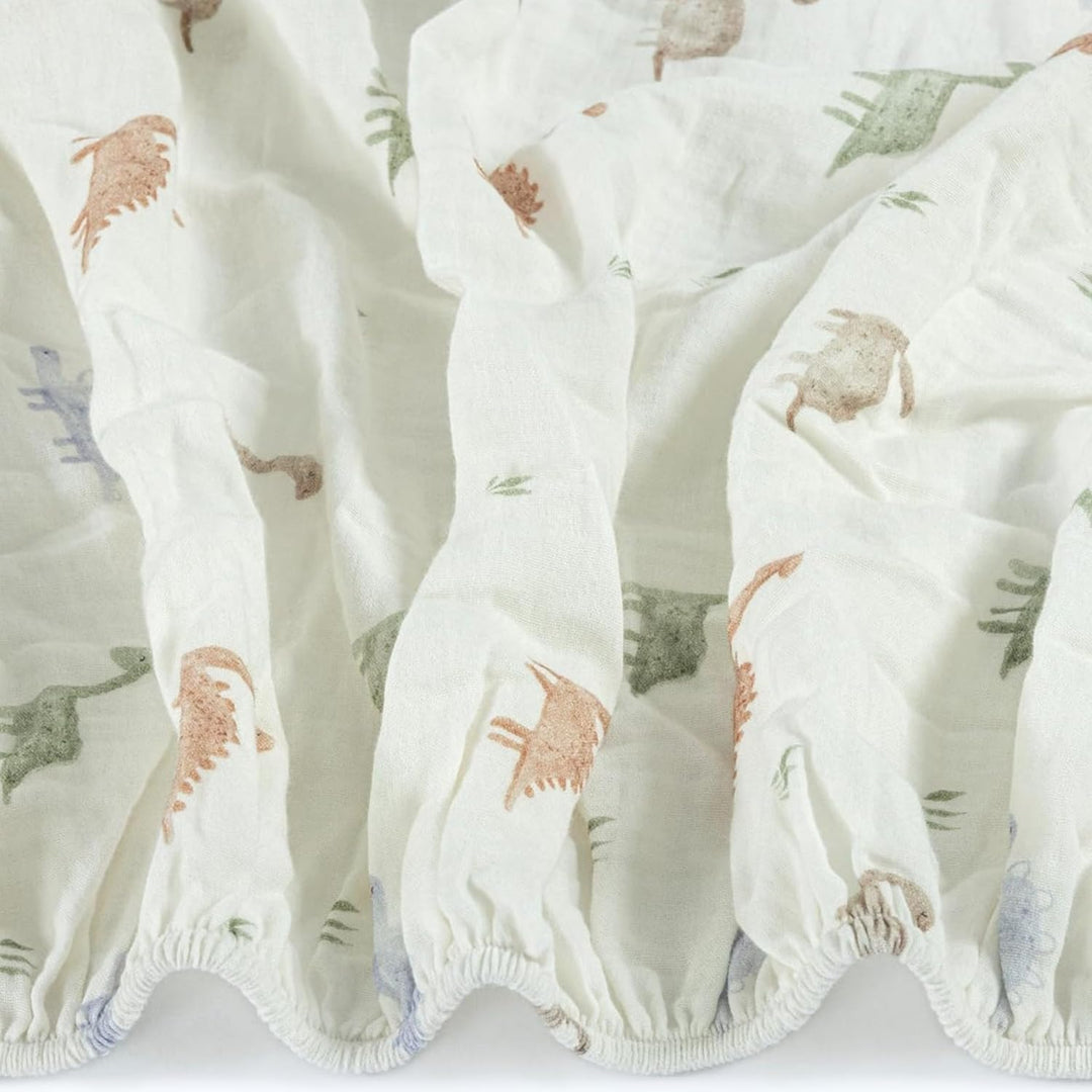 Muslin Crib Sheets Unisex Dino (Mini)