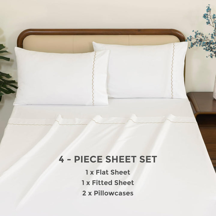 100% Cotton Sheets Set (Brown)