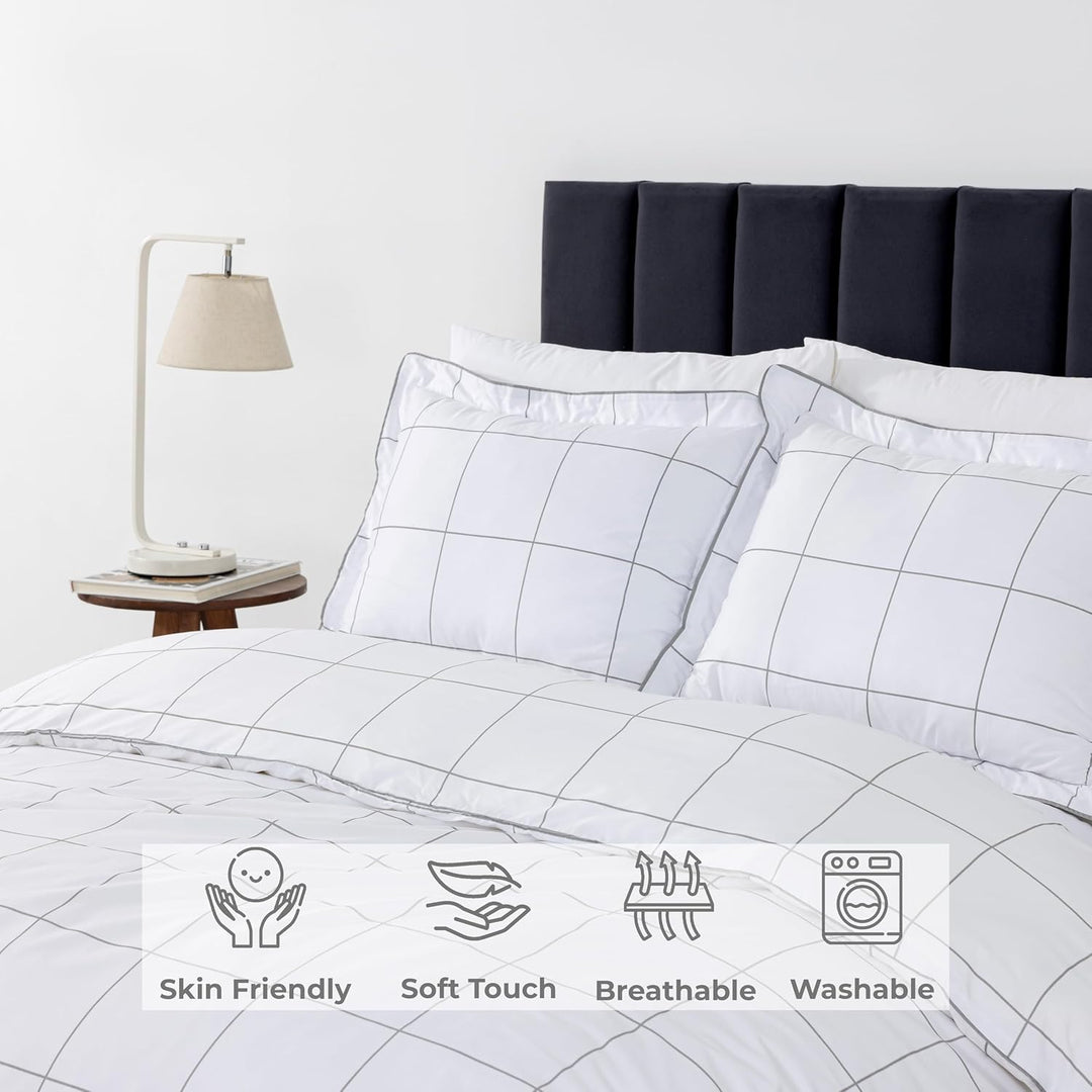 Microfiber Duvet Cover Set (Squares)