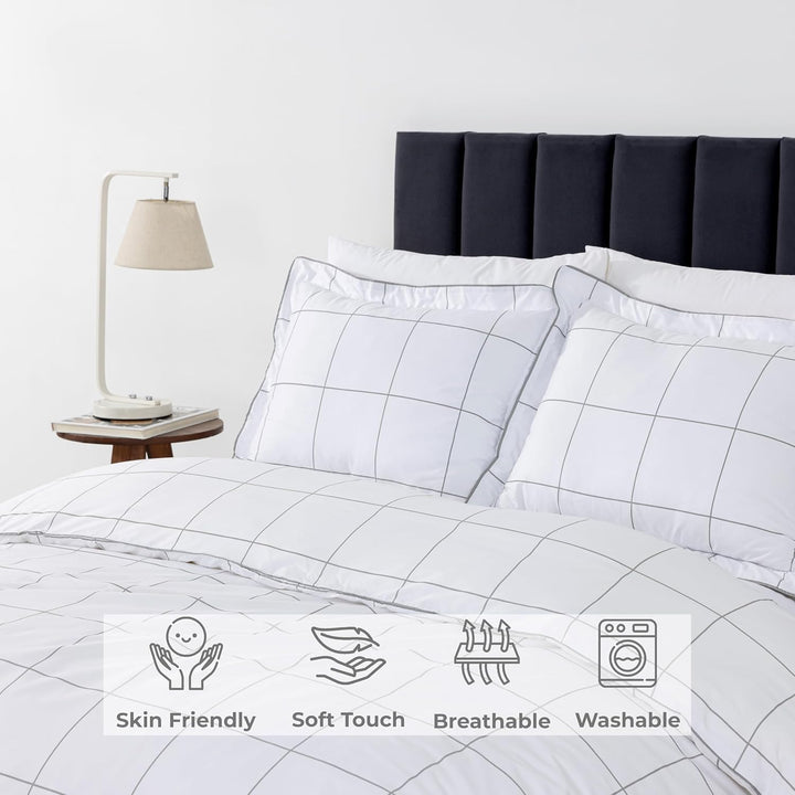Microfiber Duvet Cover Set (Squares)