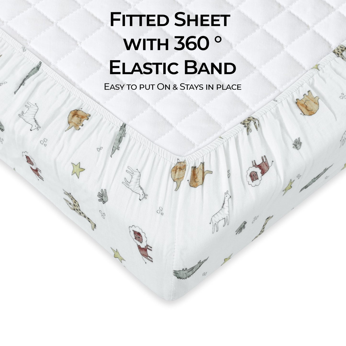 Standard Muslin Crib Sheet,Crib Sheets 1-Pack,100% Cotton For Unisex | Animal