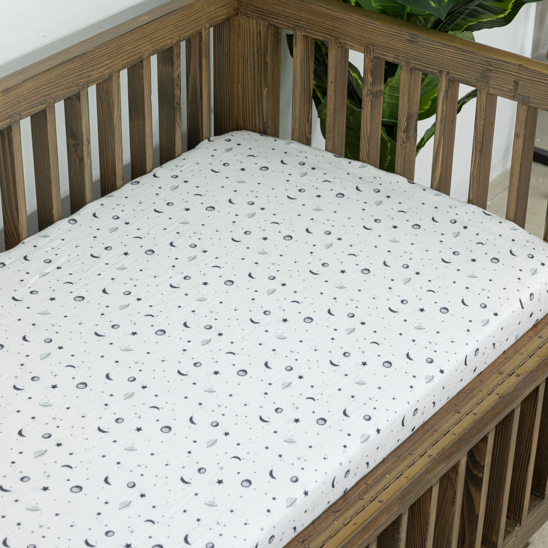 Muslin Crib Sheets Unisex Planets (Standard)