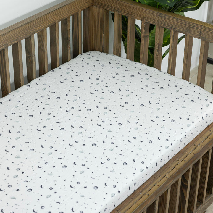 Muslin Crib Sheets Unisex Planets (Standard)