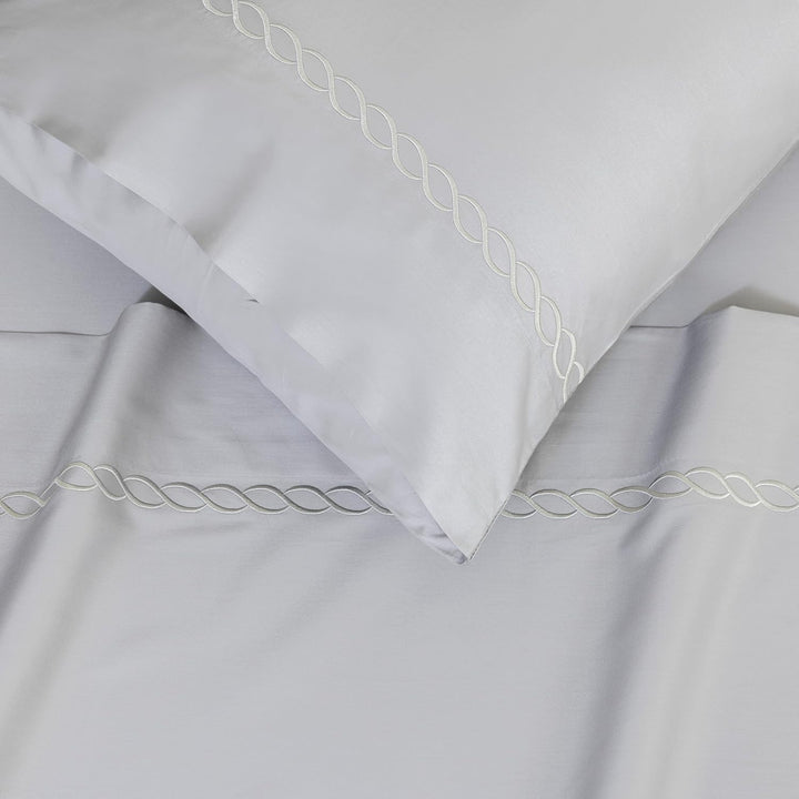 100% Cotton Sheets Set (Grey Embroidered)