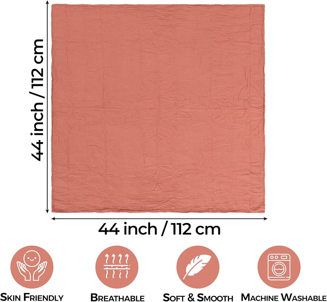 Muslin Swaddle Blankets Unisex Rose/Pink 2 Pack