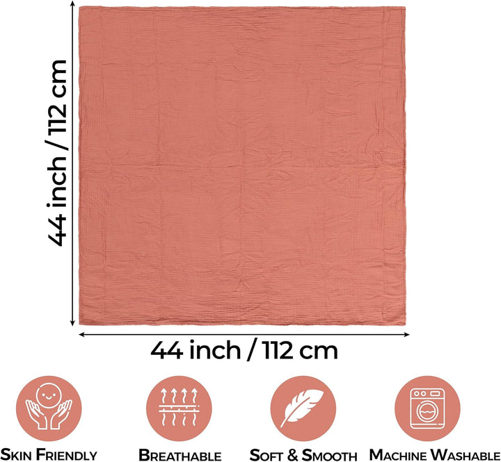 Muslin Swaddle Blankets Unisex Rose/Pink 2 Pack