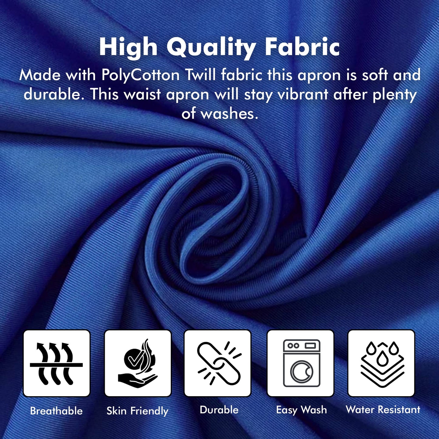 Half Waist Apron Blue (Pack of 3)