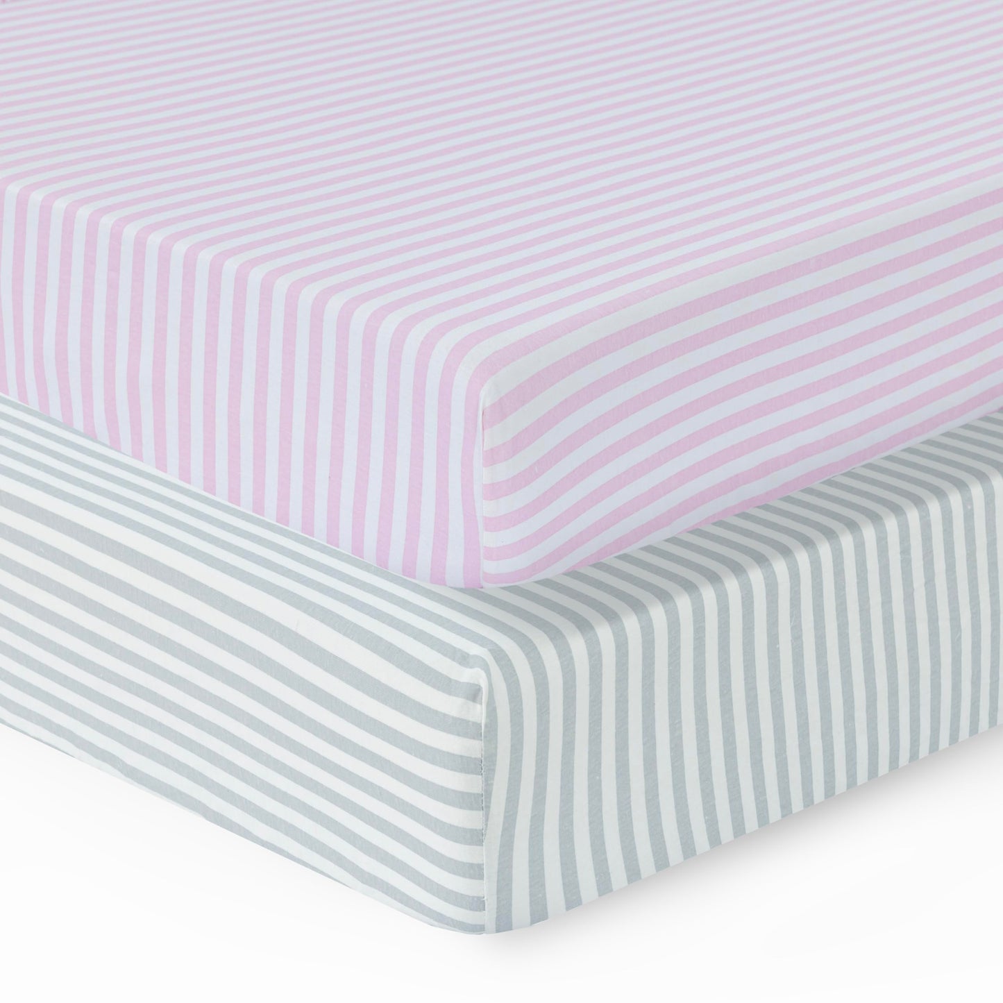 Dreamology Crib Sheets for Girls,Boys,2 Pack,100% Cotton Standard Crib Sheets | Soft and Breathable | Cotton Crib Sheet Fitted and Toddler Mattress Sheet,28x52 Mattress Sheet | Grey/Silver Grey