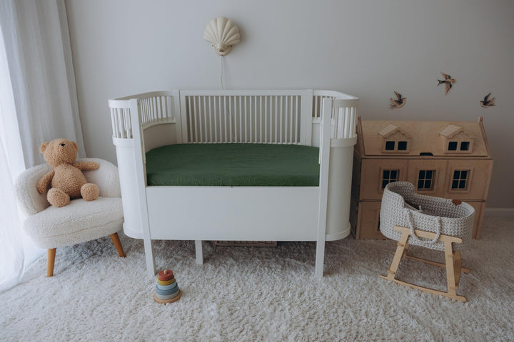Muslin Crib Sheets Unisex Green/Light Green (Mini)