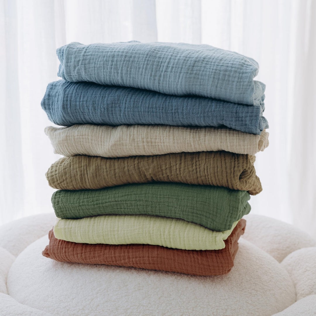 Muslin Crib Sheets Unisex Green/Light Green (Mini)