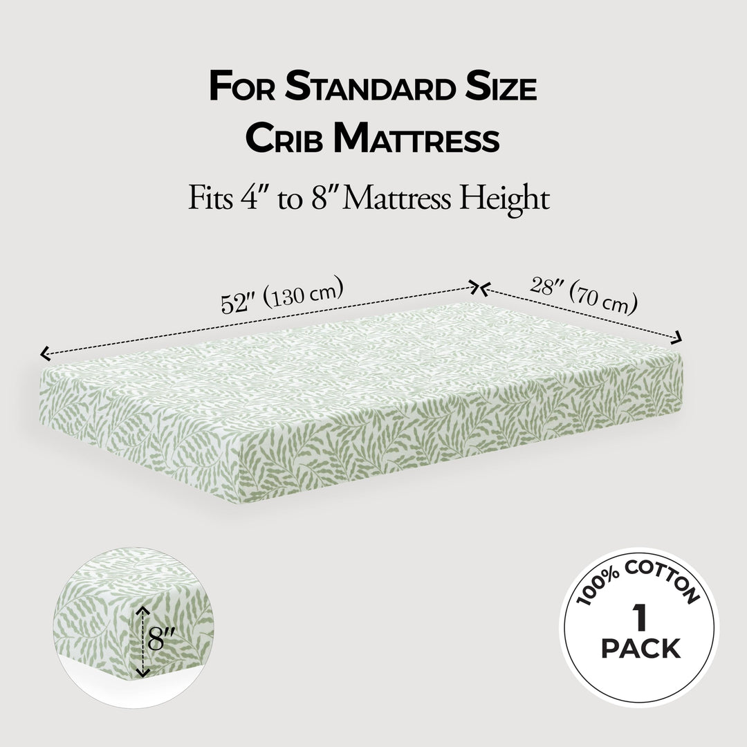 Muslin Crib Sheets Unisex Leaves (Standard)