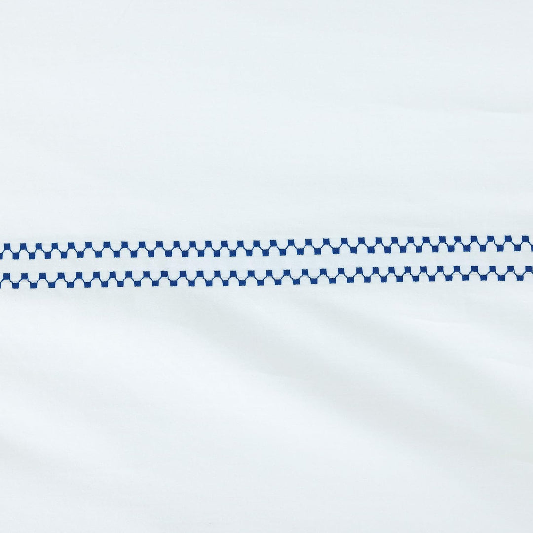 T-300 Cotton Sateen Embroidered Duvet Cover Set (Blue)