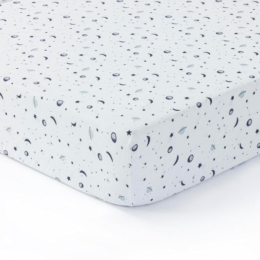 Standard Muslin Crib Sheet,1-Pack, 100% Cotton for Unisex | Planets