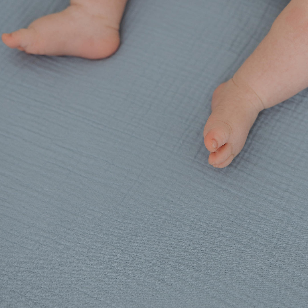 Muslin Crib Sheets Unisex Blue/Light Blue (Mini)