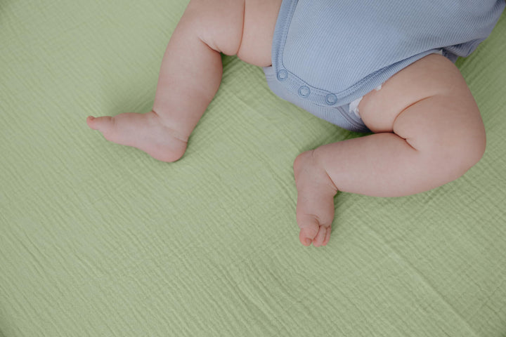 Muslin Crib Sheets Unisex Green/Light Green (Mini)
