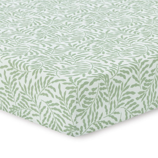 Standard Muslin Crib Sheet 1-Pack, 100% Cotton For Unisex | Leaves