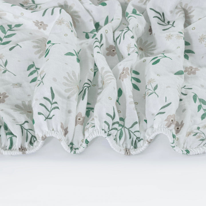 Muslin Crib Sheets Unisex Flowers (Mini)