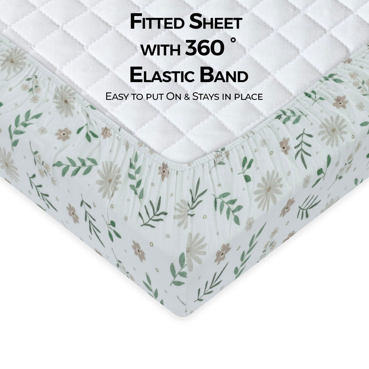 Muslin Crib Sheets Unisex Flowers (Mini)