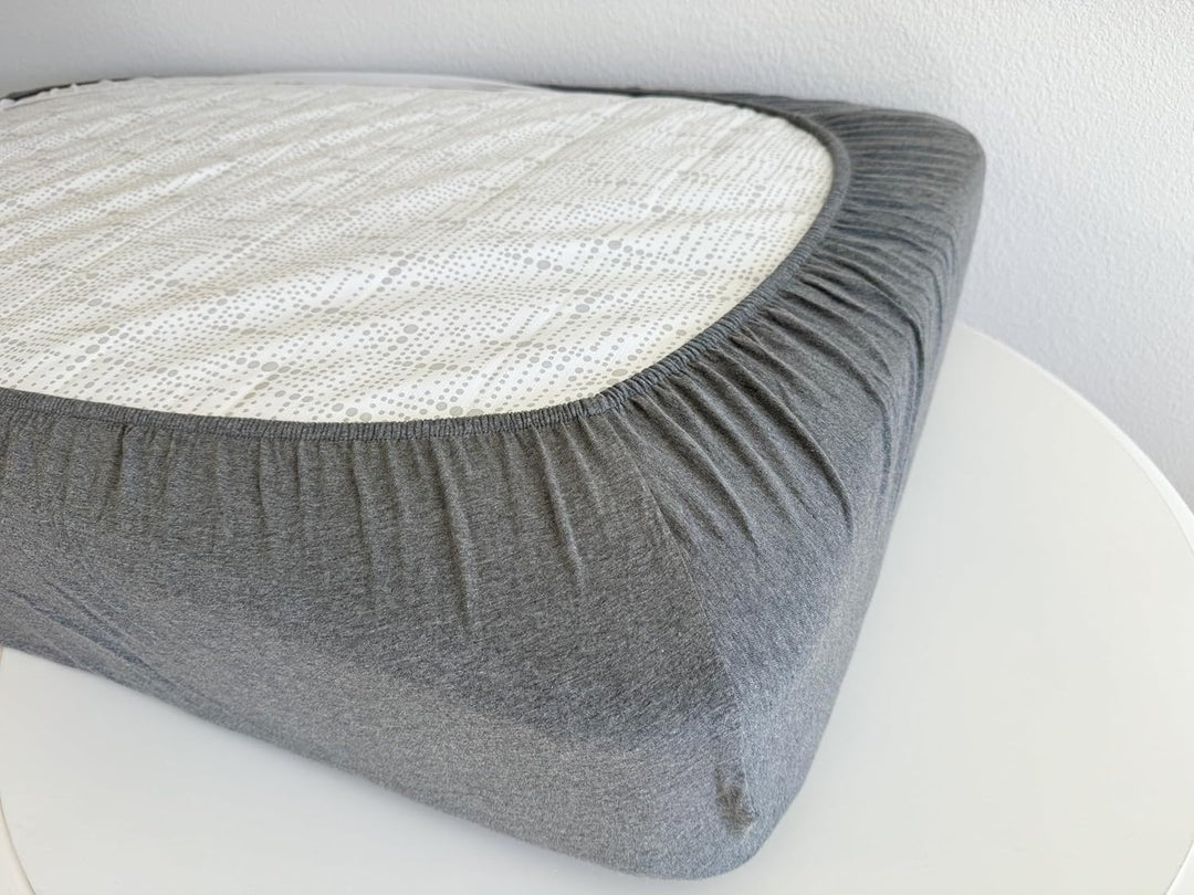 Jersey Crib Mattress Sheets Unisex Dark Grey/Silver Grey (Standard)