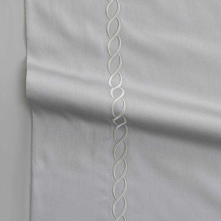 100% Cotton Sheets Set (Grey Embroidered)