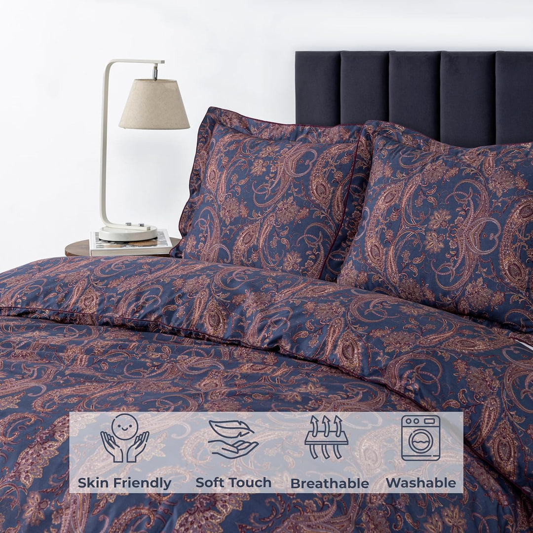 Microfiber Duvet Cover Set (Paisely)
