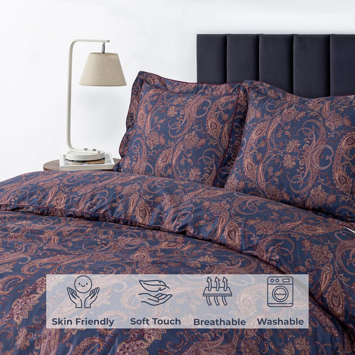 Microfiber Duvet Cover Set (Paisely)