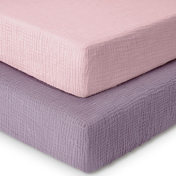 Muslin Crib Sheets Unisex Purple/Pink (Mini)