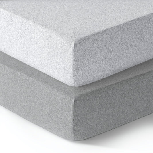 Crib Sheets for Unisex,2 Pack,100% Cotton Crib Sheets | Dark Grey/Silver Grey