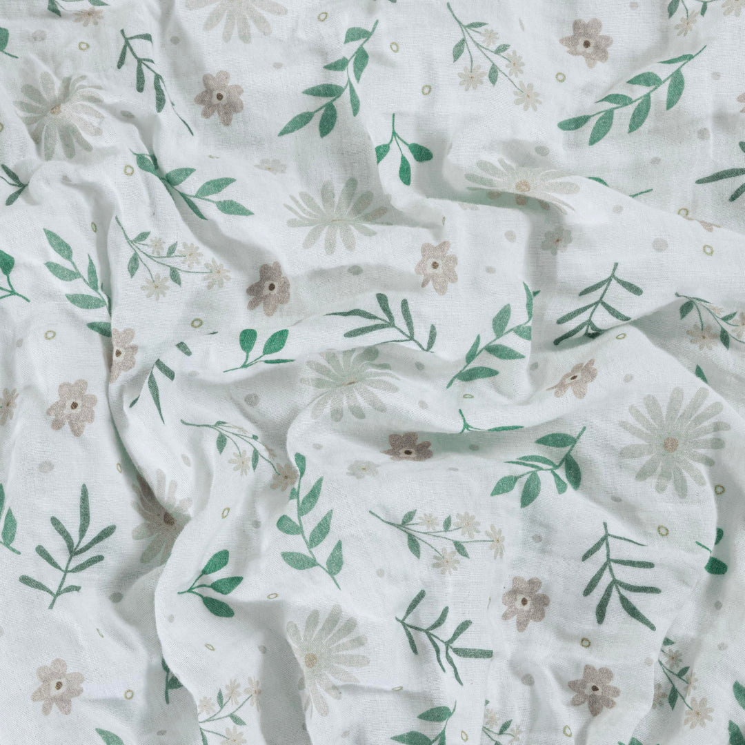 Muslin Crib Sheets Unisex Flowers (Mini)